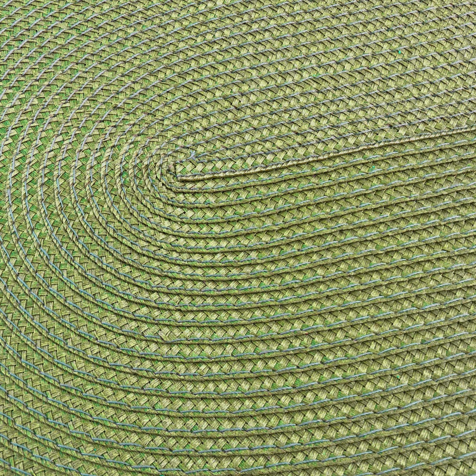 Oval Braided Woven Polypropylene Plastic Placemats (Mossy Green), Set of 4 gallery