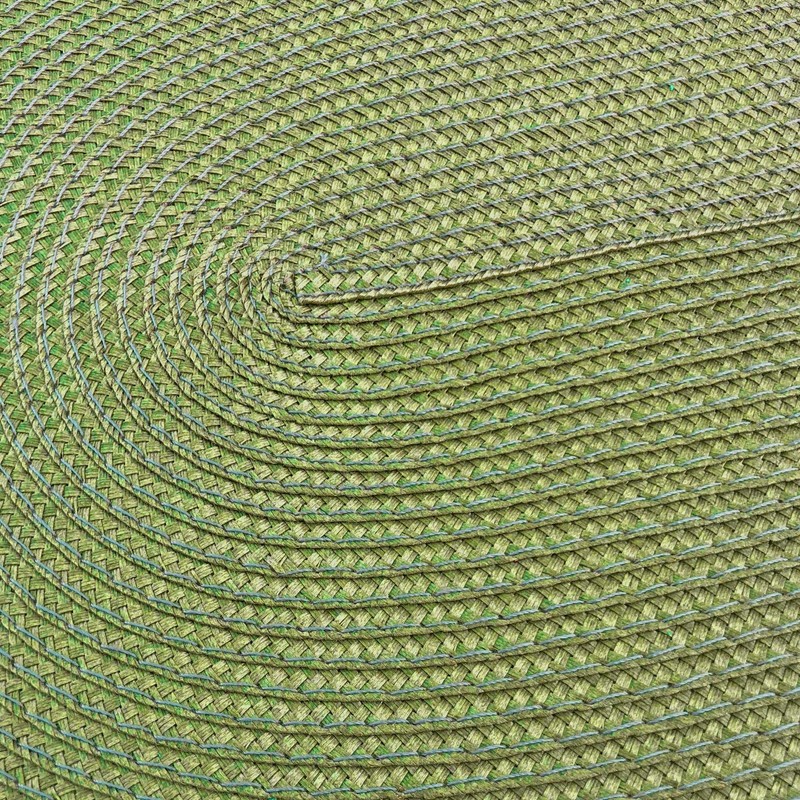 Oval Braided Woven Polypropylene Plastic Placemats (Mossy Green), Set of 4 gallery