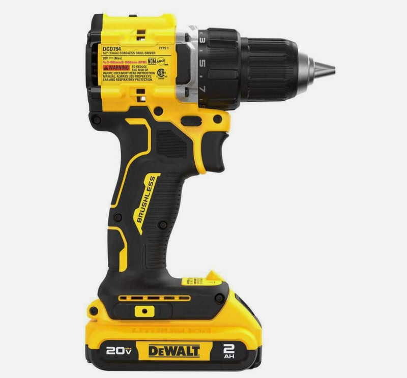 DEWALT ATOMIC 20V MAX Compact 1/2 in Drill Driver DCD794D1 2.0Ah Battery+Charger gallery