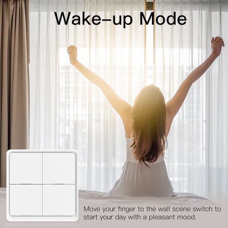 MOES Tuya ZigBee 4 Gang Wireless Smart Switch 12 Scene Push Button APP Control gallery