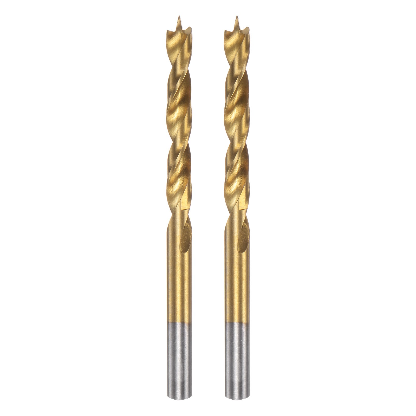 2pcs Brad Point Drill Bit 6mm(15/64") Dia HSS4241 Twist Drill Golden gallery