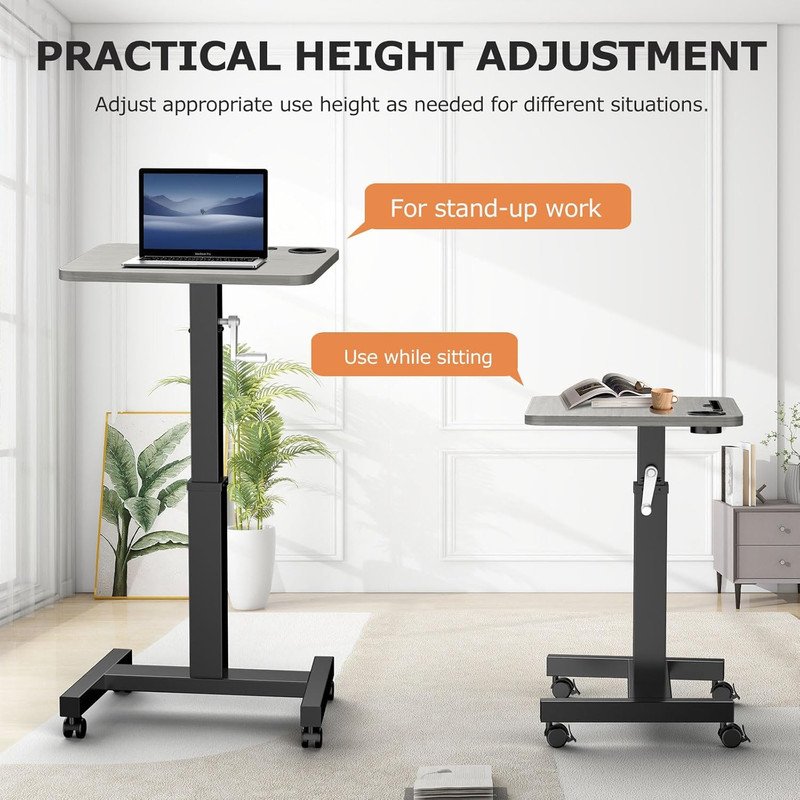 Mobile Standing Desk with Wheels, Elevating Table,Lift Desks for Home Office,Rol gallery