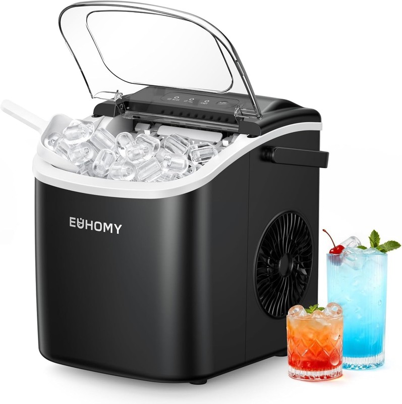 Portable Countertop Ice Maker Black 26lb 6 Min Bullet Ice Auto-Clean gallery