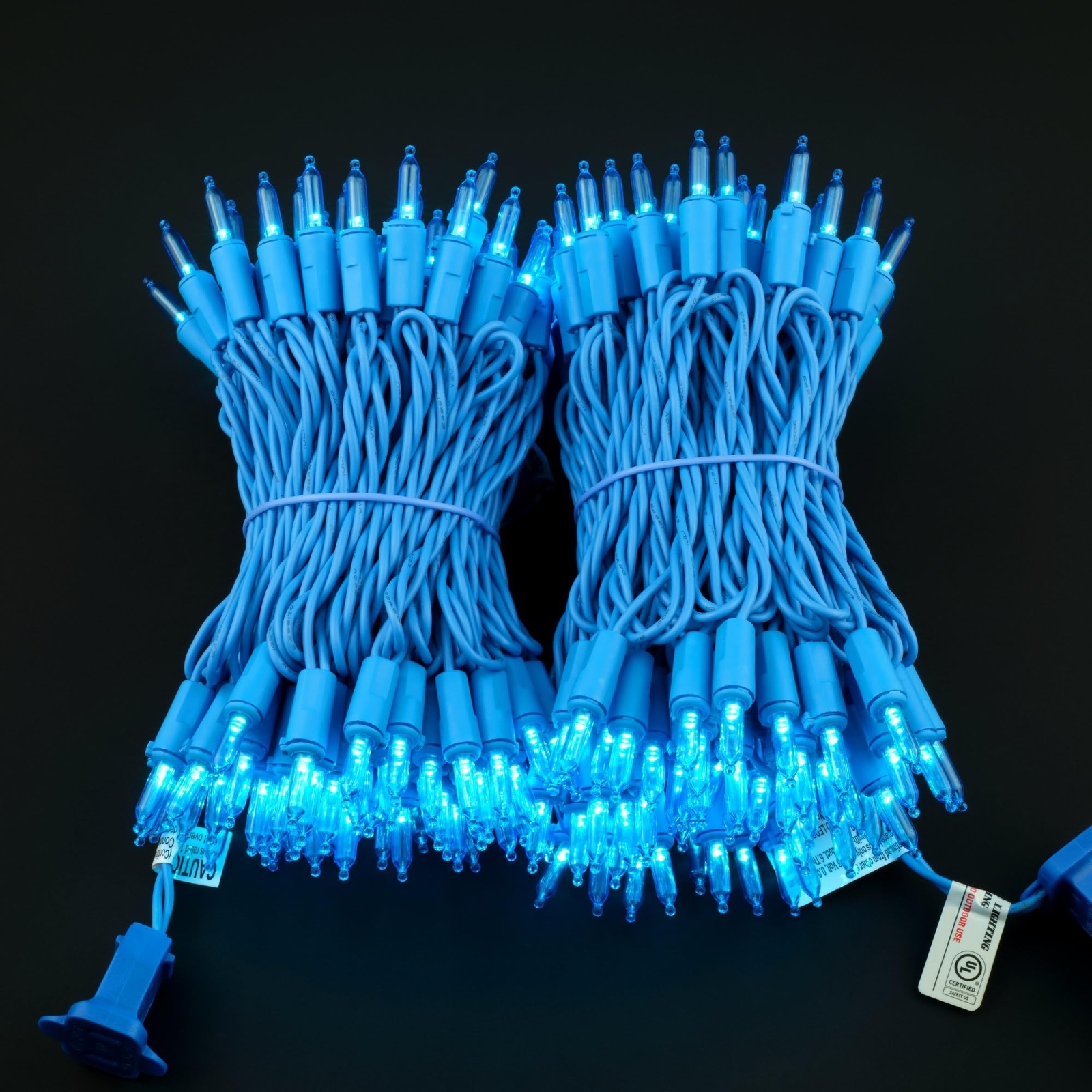 YULETIME 200 Blue LED Christmas Lights with Blue Wire, Pack of 2 Strands 33 F... gallery
