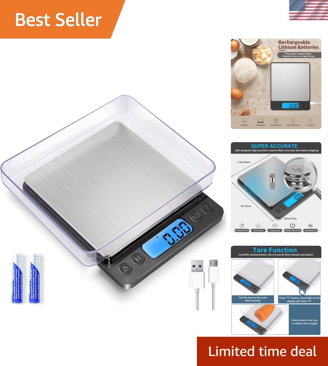 Small Digital Gram Scale 1000g by 0.01g, High Accuracy Scale for Food Ounces ... gallery