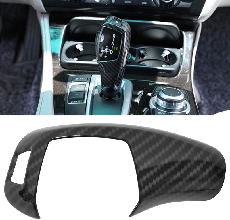 Carbon Fiber Pattern Gear Shift Knob Cover Trim for F01 F20 F22 F25 F26 F30 F31 gallery