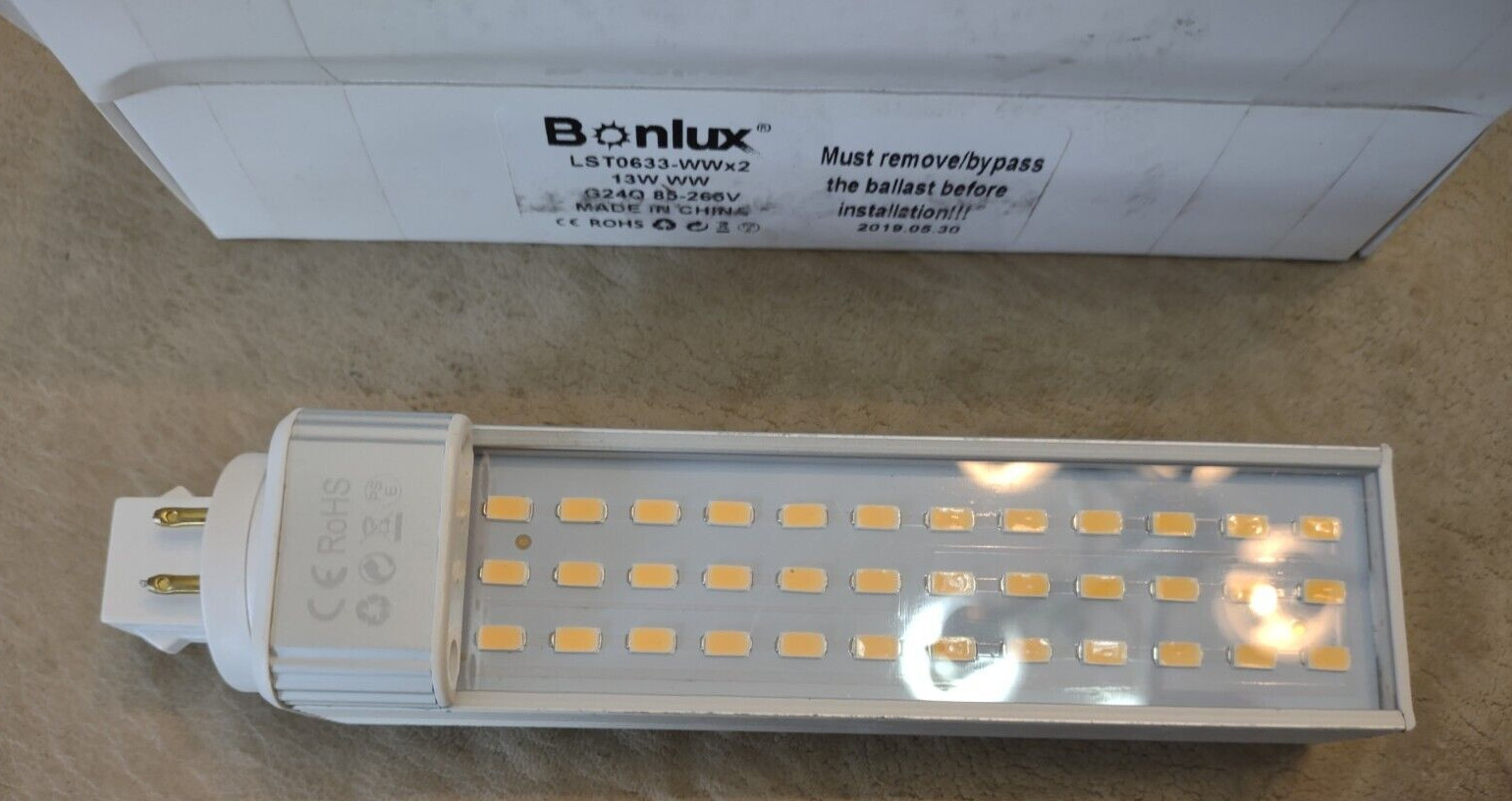 Bonlux 13W LED GX24Q 85-265V Base Light Bulb CFL/Compact Fluorescent Replaceme gallery