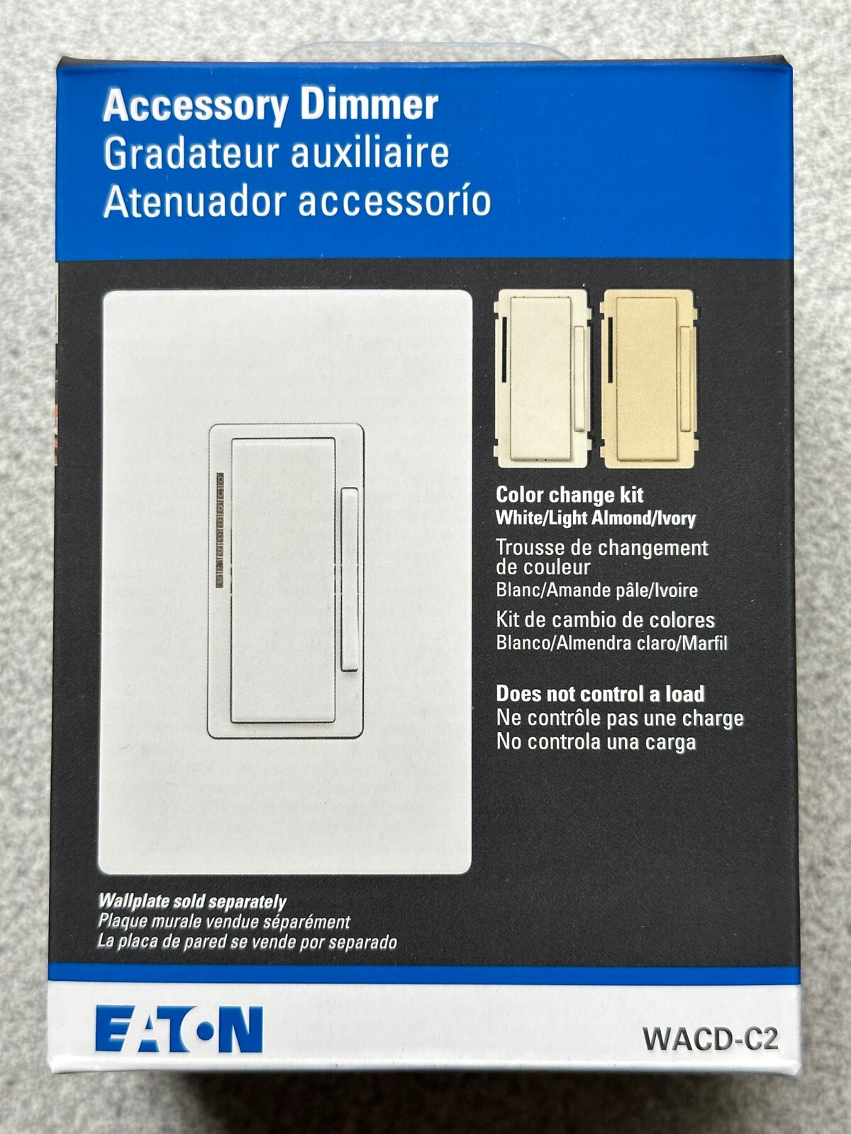 NEW Eaton WACD-C2-SP-L Accessory Dimmer w Color Change Kit White/Lt Almond/Ivory gallery