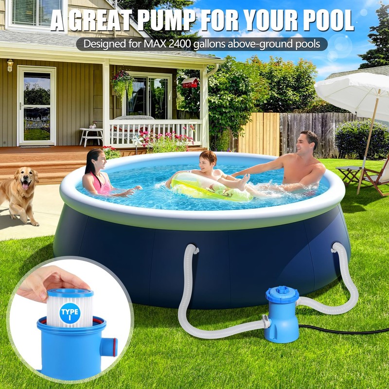300GPH Pool Filter Pump Above Ground With GFCI Safe Water Circulation System gallery