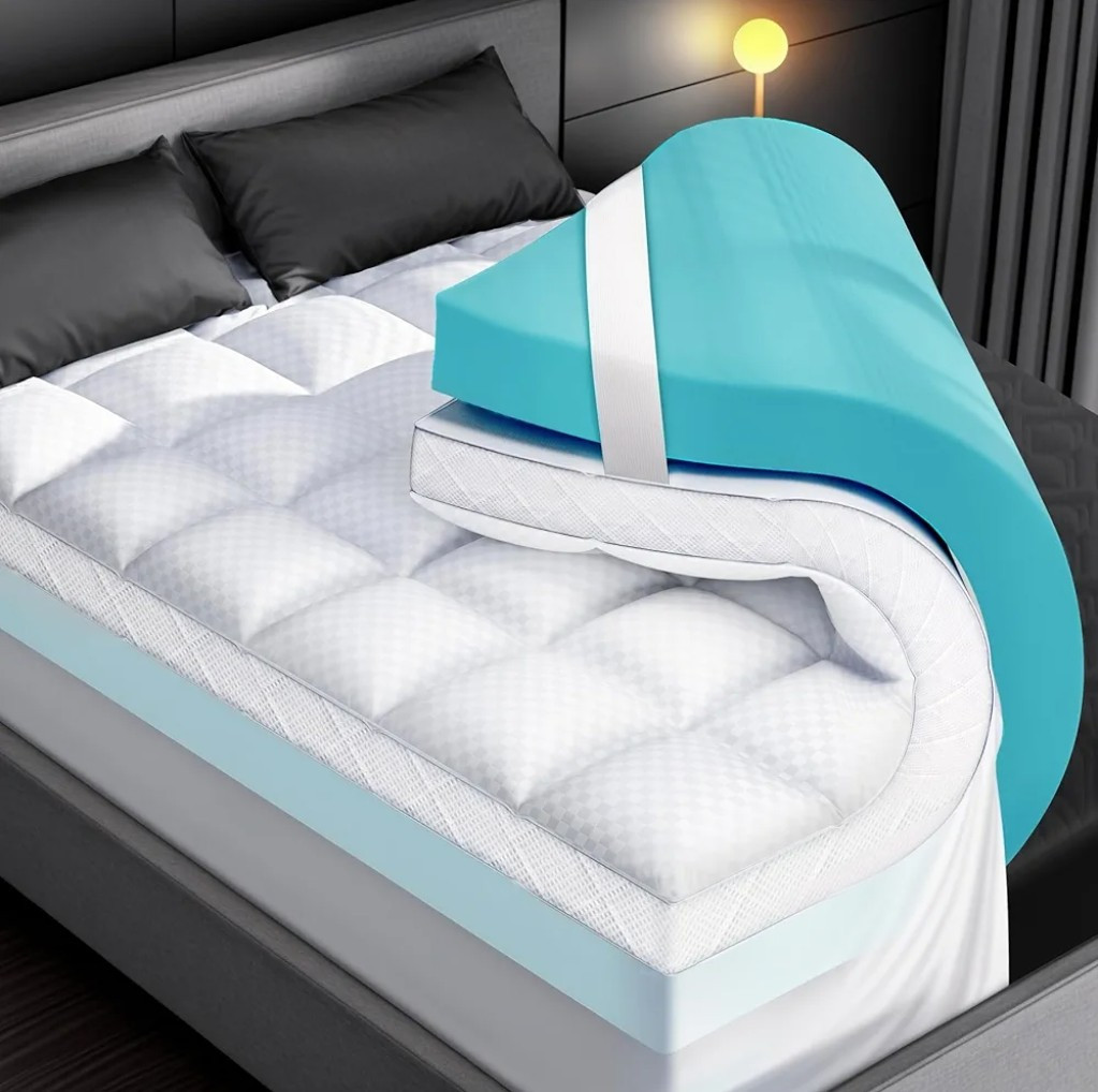 4" Dual Layer Memory Foam Mattress Topper for Pain Relief with 2X Support Queen gallery