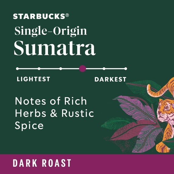 Starbucks Single-Origin Sumatra, Dark Roast Keurig K-Cup Coffee Pods, 100% Arabi gallery