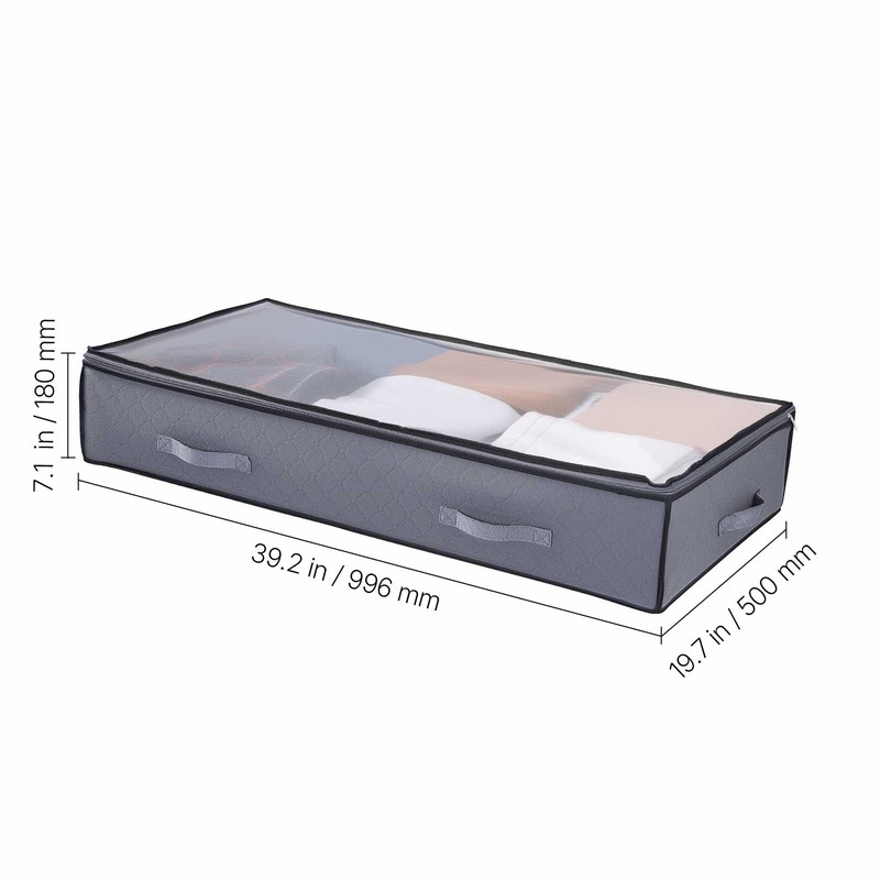 Uimoso 90L Stackable Under Bed Storage Box with Transparent Lid, Set of 6 gallery