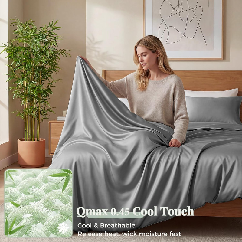 100% Rayon Derived from Bamboo Sheets California King Size, 400 TC Luxury Silky gallery