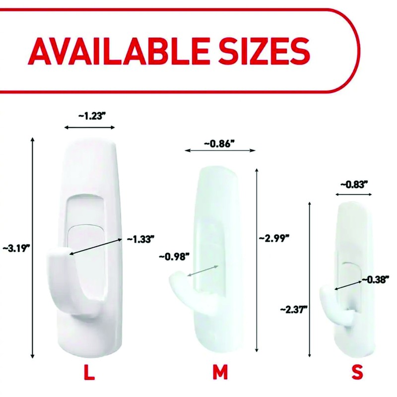 Command 5 Lb Large Utility Hooks, 12 Hooks and 18 Strips, No Wall Damage. NEW ! gallery