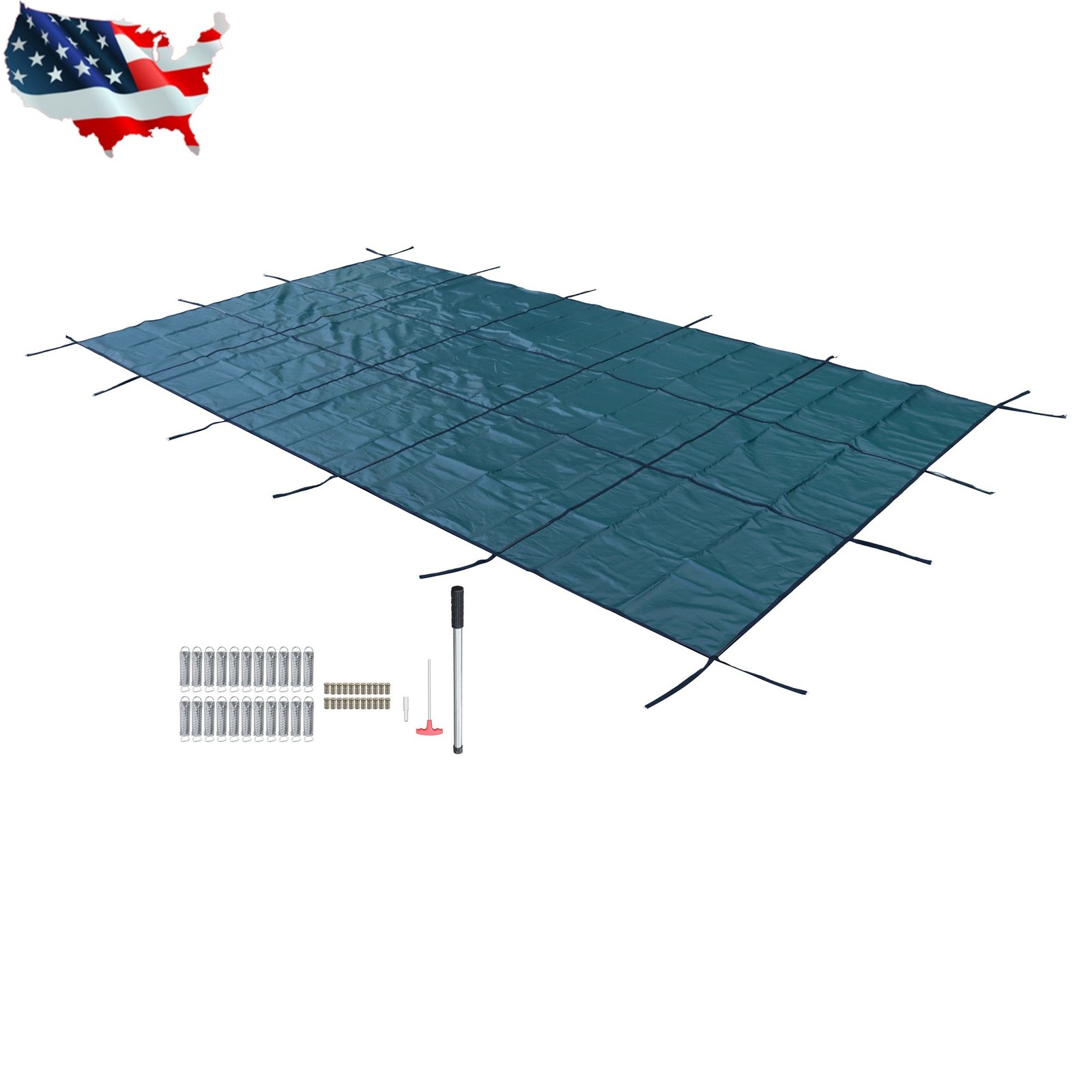 Inground Pool Cover Rectangle Winter Safety Mesh Pool Cover Home Swimming Pool gallery