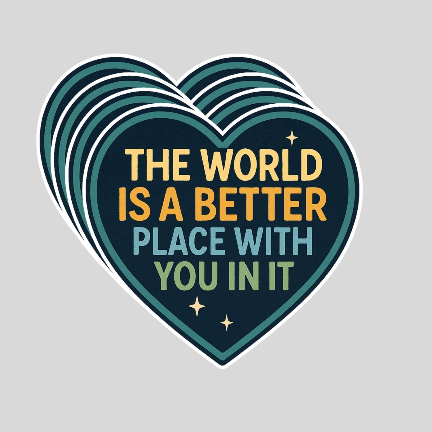 4PCS The World Is a Better Place With You In It Stickers gallery