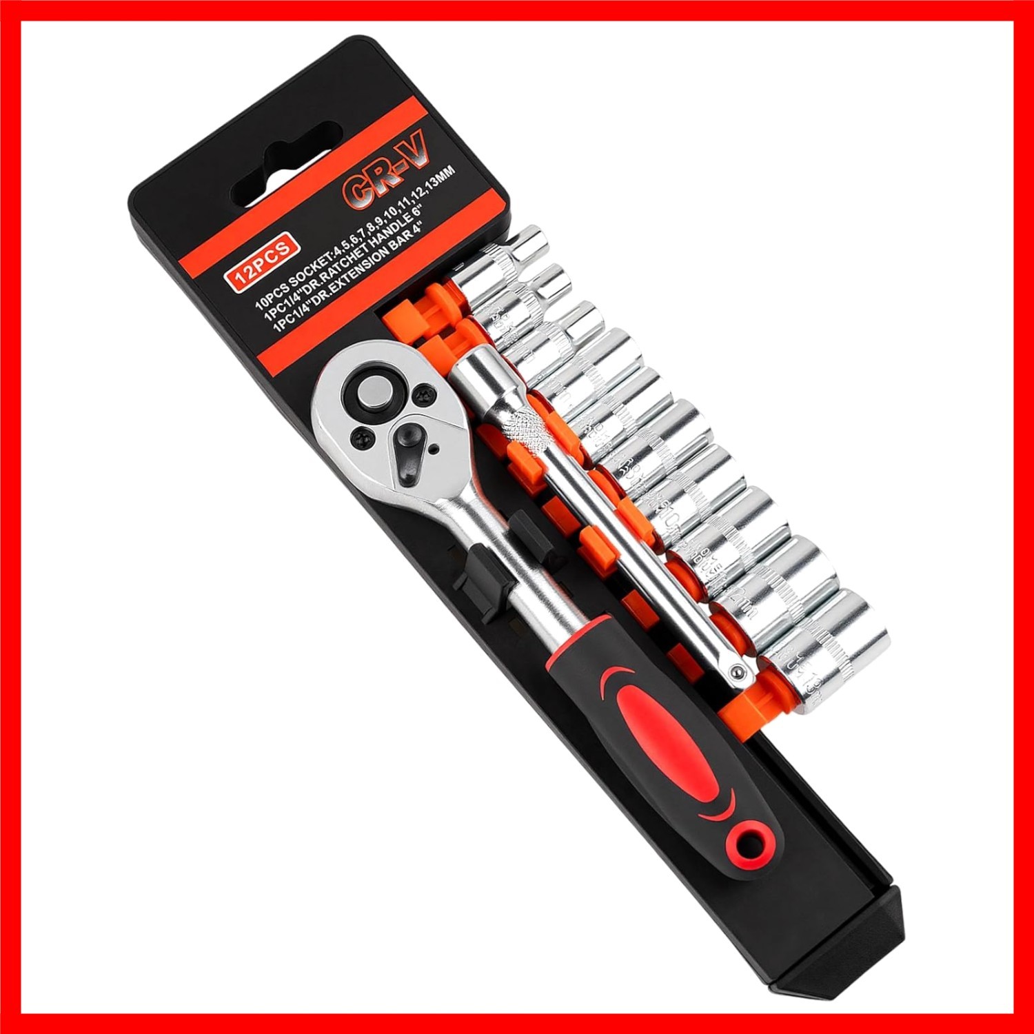 12PCS 1/4 Inch Drive Socket Set, Mini Ratchet Socket Wrench Set, Small M gallery