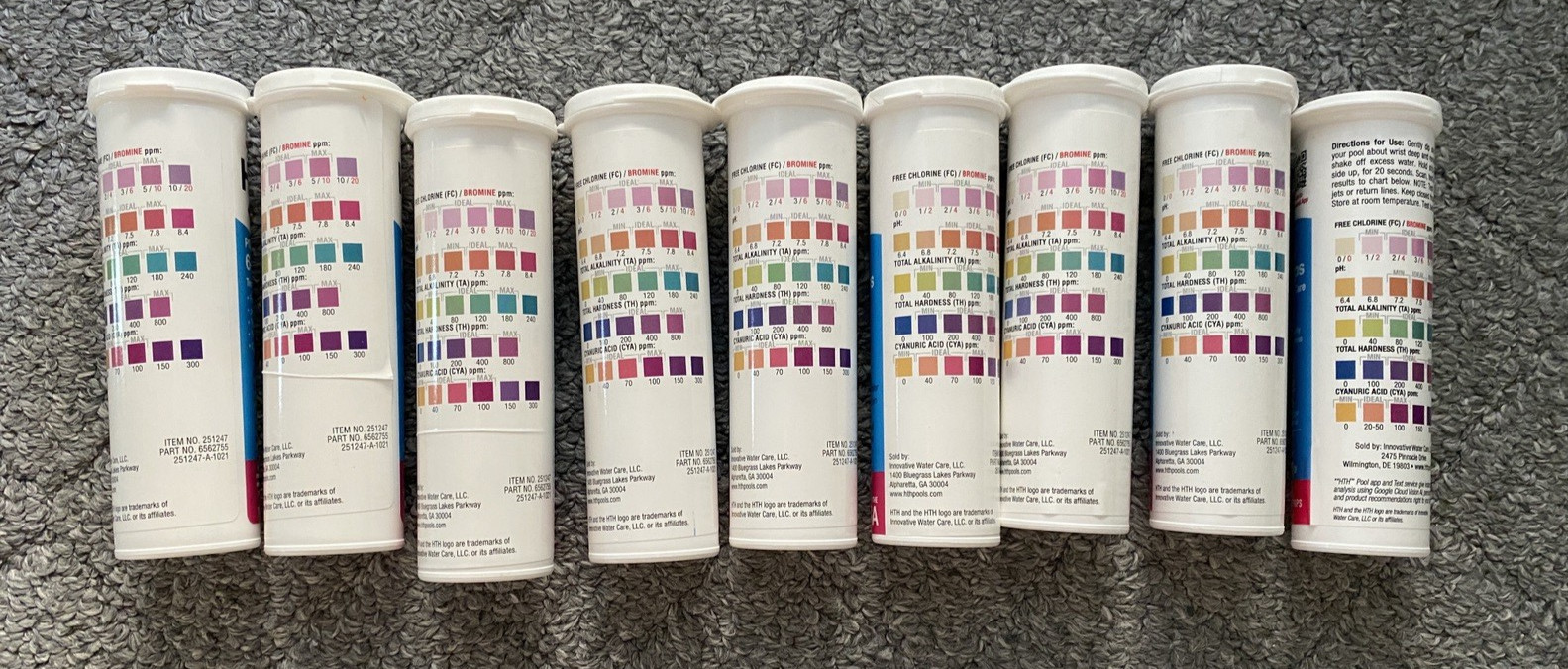 NEW HTH Swimming Pool Spa Care 6 Way Test Strips, 9 x 15 strips each, 135 total gallery