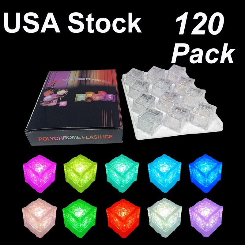 120Pack Light Up Ice Cubes for Drinks, Multi Color Led Ice Cube Changing lights gallery