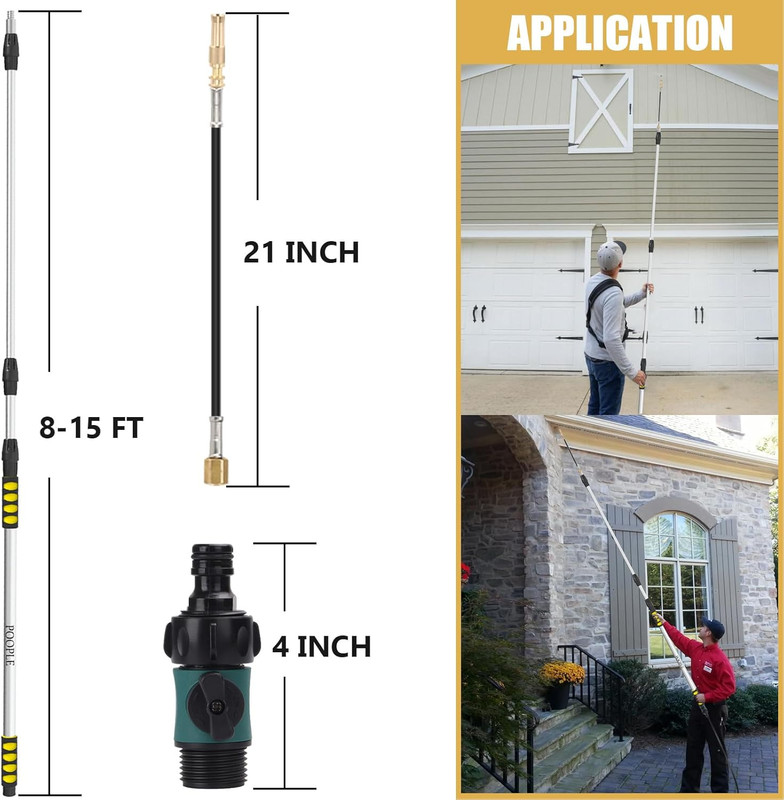 24FT Reach Gutter Cleaning Tools from the Ground, Telescopic Gutter Cleaner Tool gallery