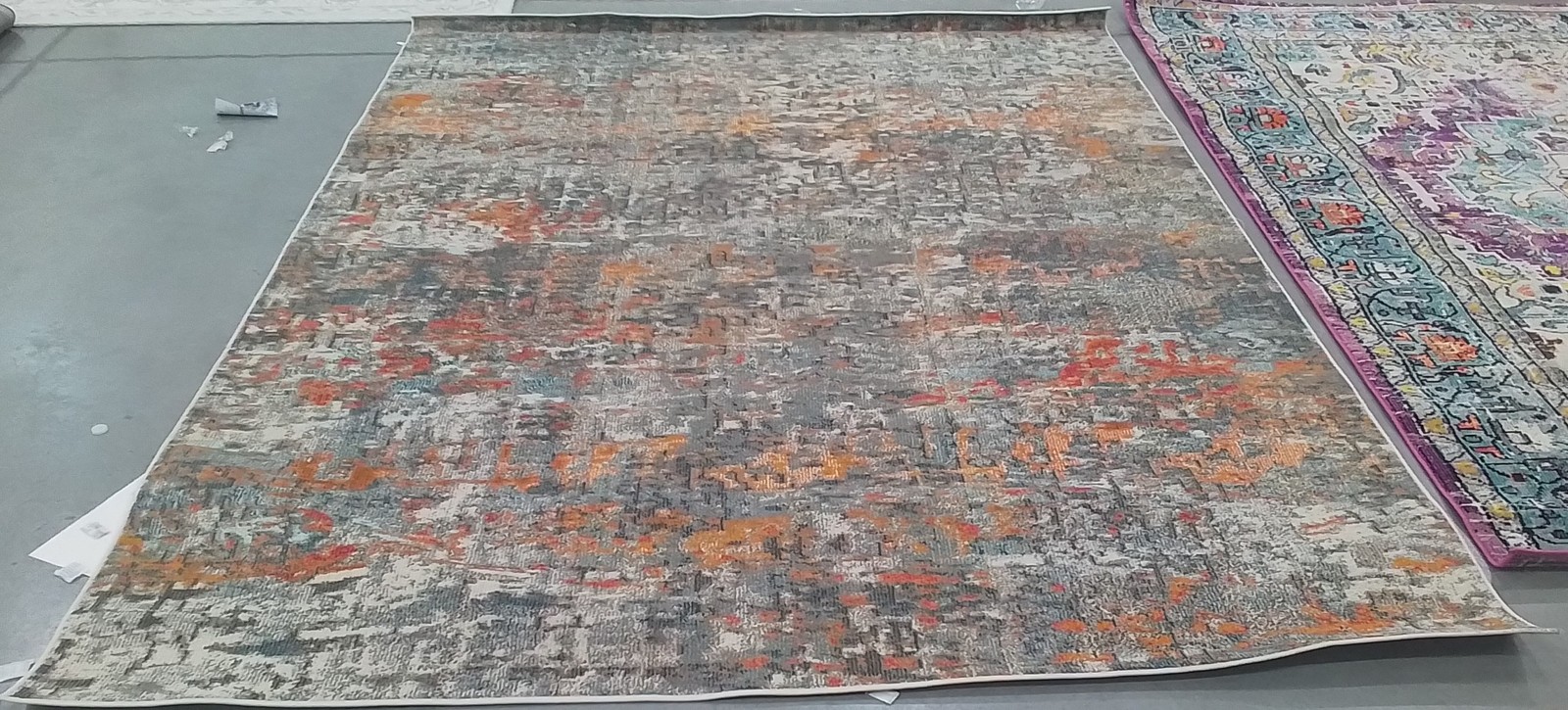 GREY / ORANGE 8'-0" x 10'-0" Back Stain Rug, Reduced Price 1172792677 MAD460F-8 gallery