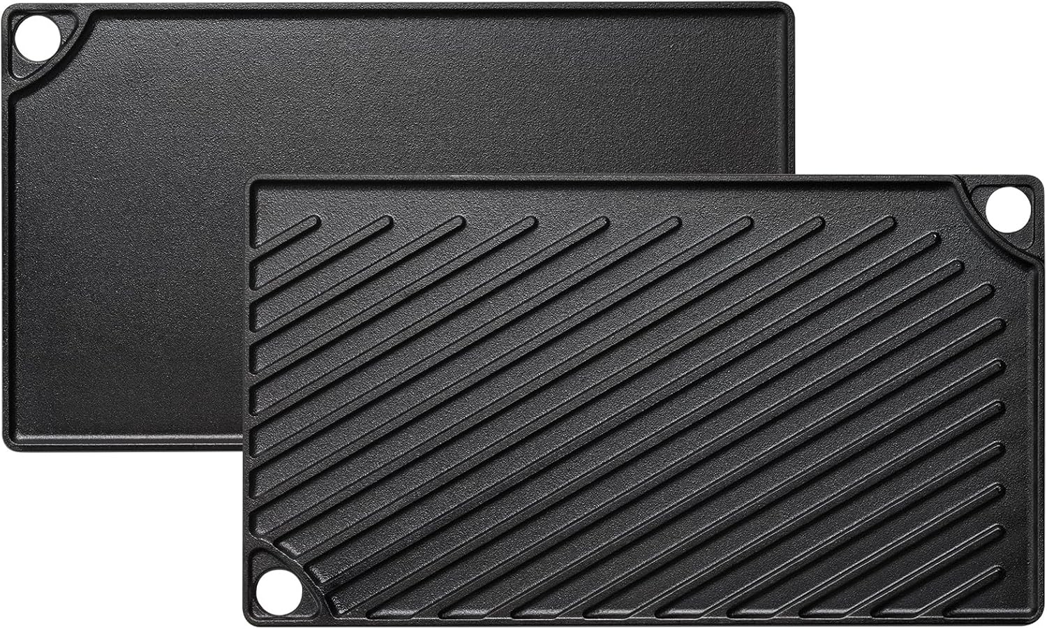 Reversible Grill/Griddle 16.7x9.5'' Pre-Seasoned Cast Iron Griddle Pan Double gallery