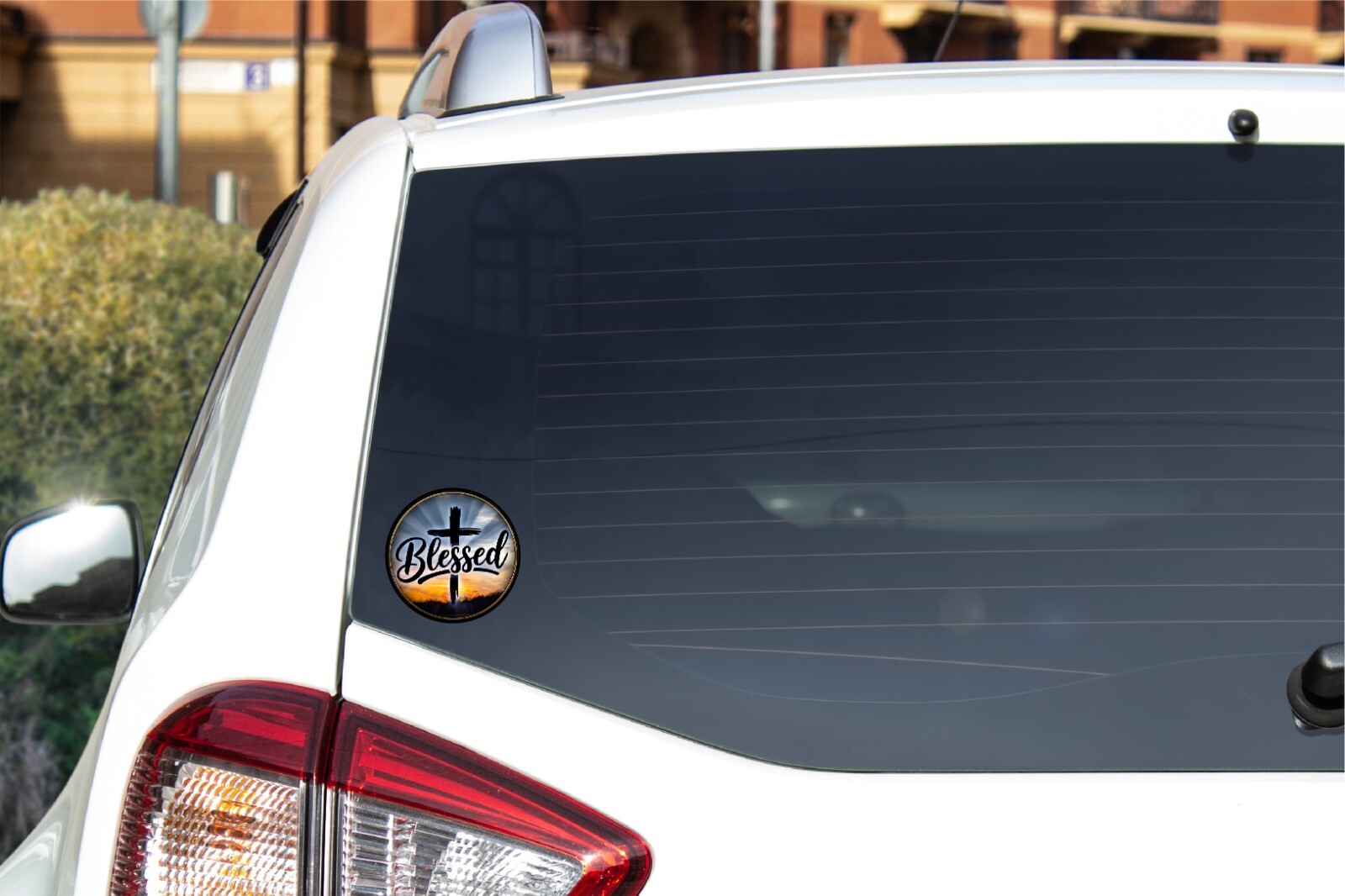 Blessed Cross Decal Sticker Jesus God Religious Gift Christian Pride Love Church gallery