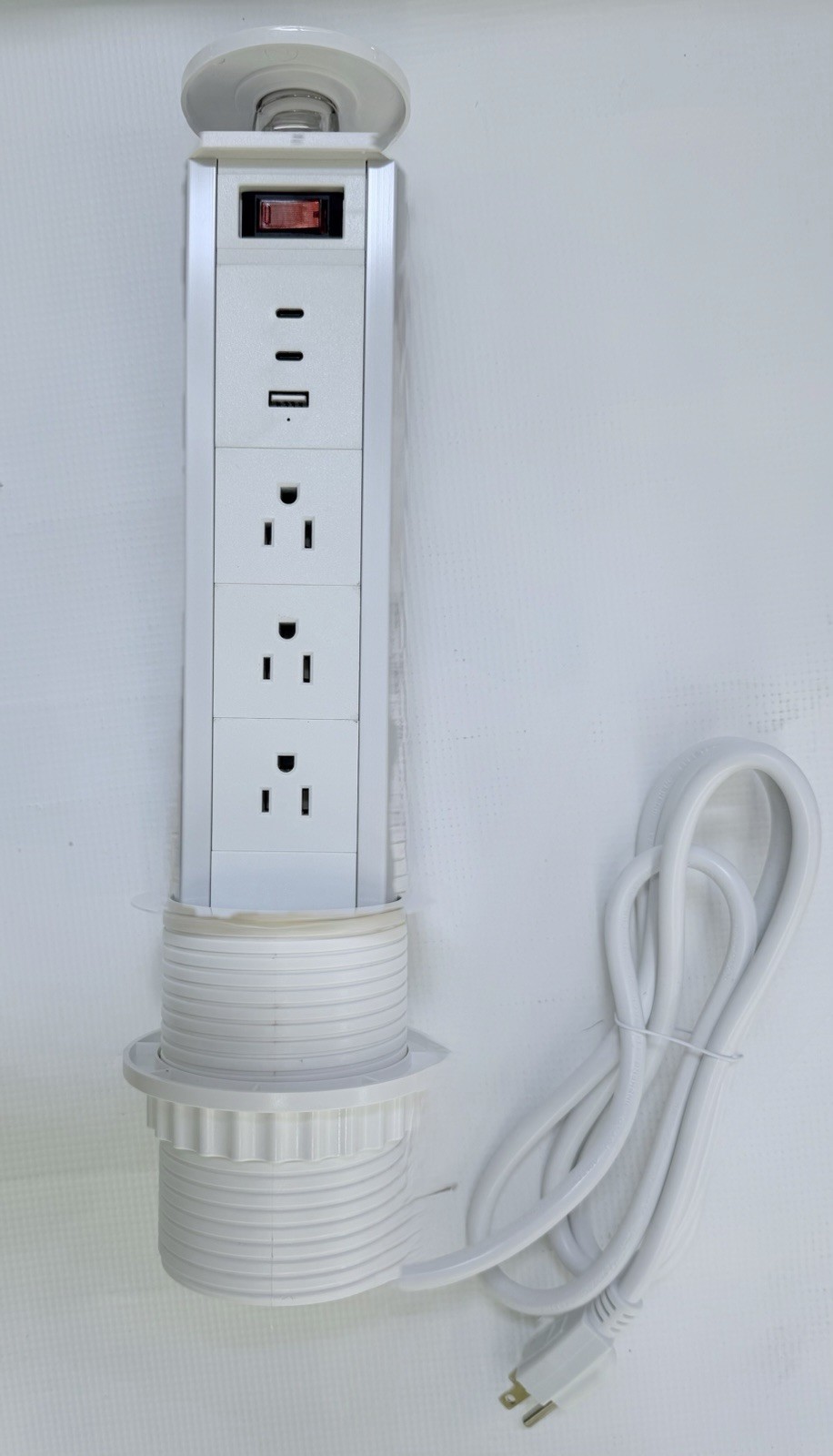 Pop Up Electrical Outlet Countertop 3 AC Outlets 1 USB-A 2 USB-C - Space Saver gallery