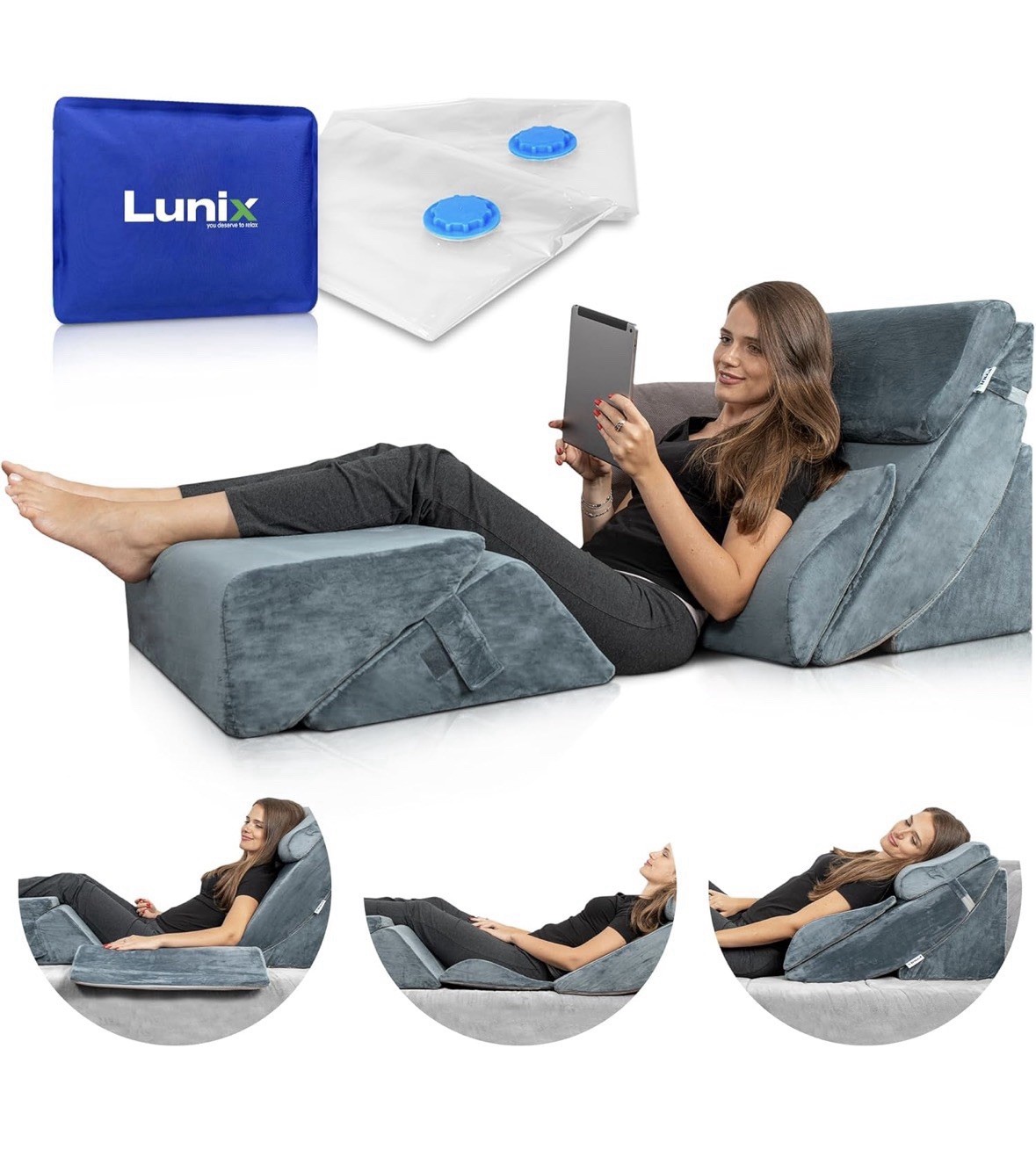 LX13 6-Piece Post-Surgery Recovery System, Orthopedic Bed Wedge Pillow Set fo... gallery