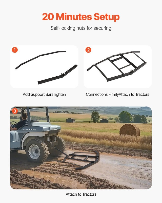 66in Q235 Pull-Behind Harrow Adjustable Bar Grader 50lb Capacity gallery