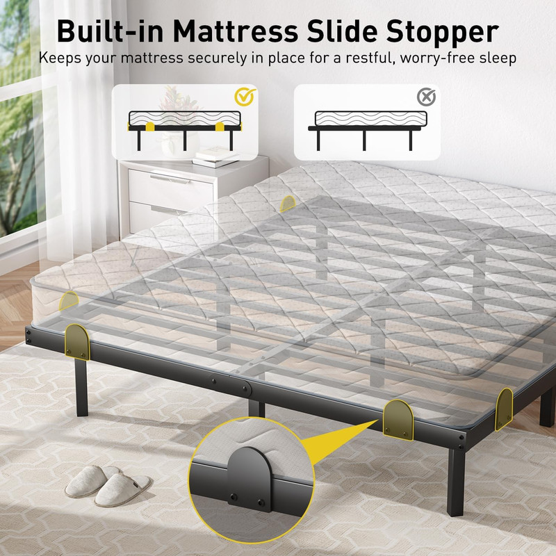 Modern King Size Floating Bed Frame with LED Lights & Charging Station gallery