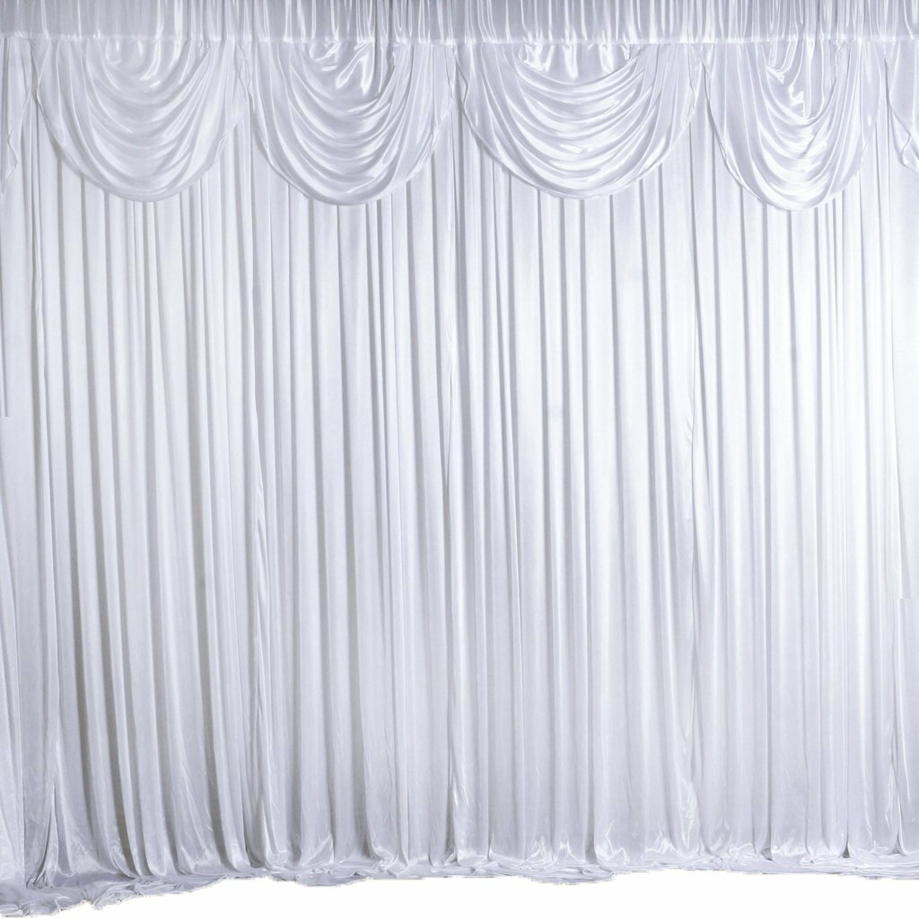 20ft x 10ft White Satin Valance Classic BACKDROP Photo Background Decorations gallery