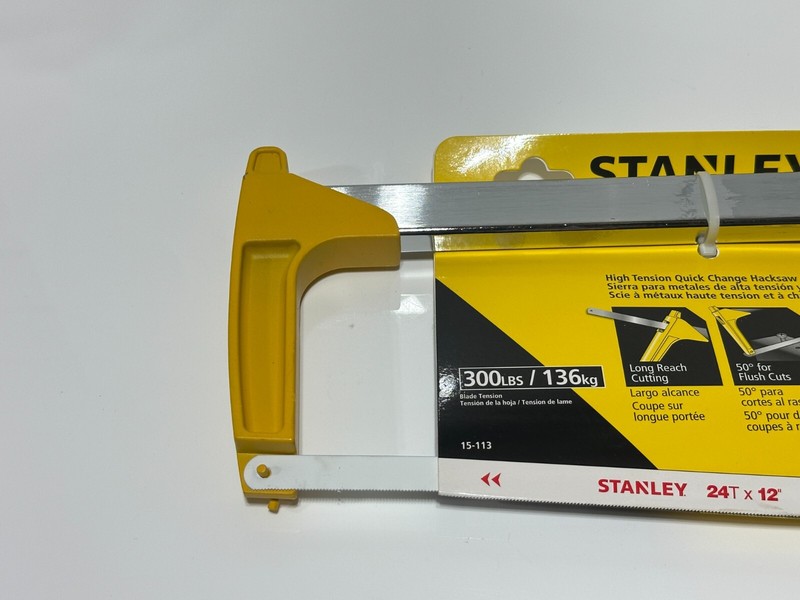NEW Stanley 12’ High Tension Quick Change Hacksaw, Model 15-113, Yellow / Black gallery