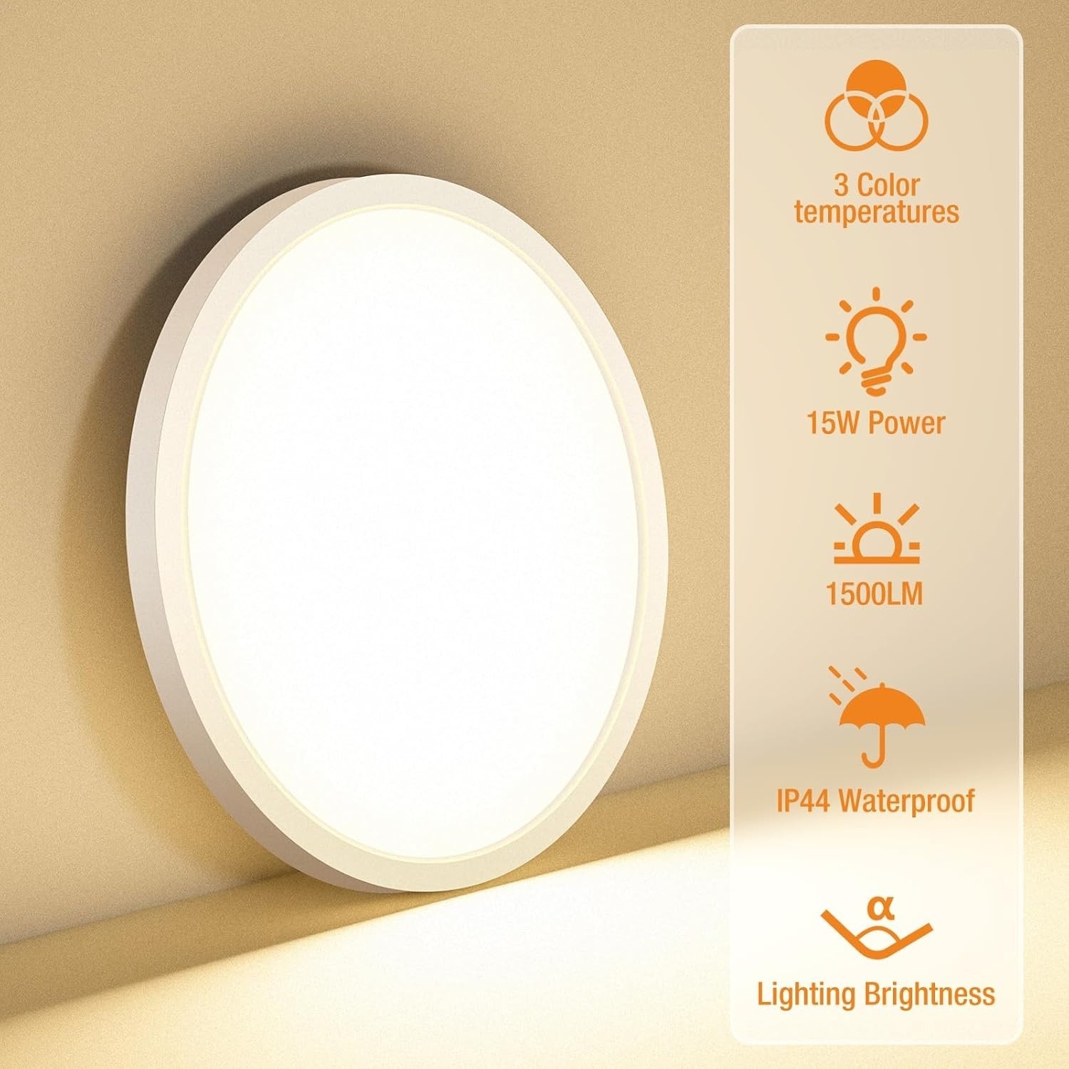 8PACK LED Flush Mount Ceiling Light Fixture, 3000K-4000K-6500K & 100W Equivalent gallery