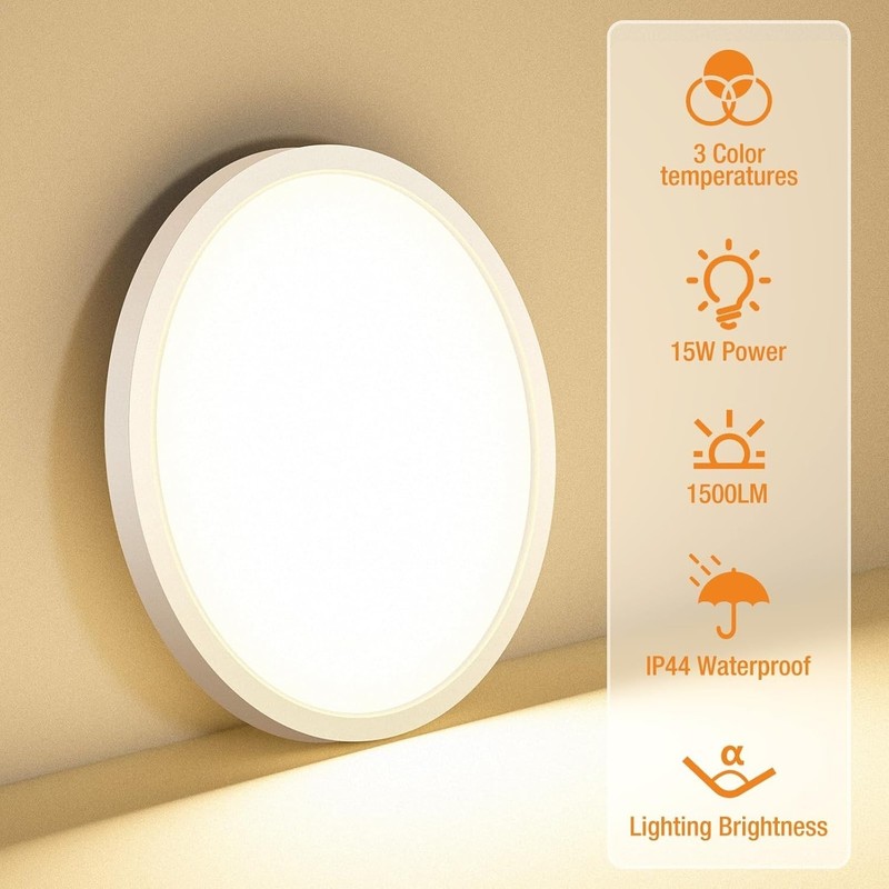 8PACK LED Flush Mount Ceiling Light Fixture, 3000K-4000K-6500K & 100W Equivalent gallery