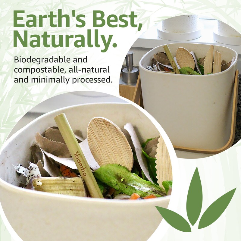Ibambo Bamboo Reusable Straws - Straw Cleaners Included, Compostable & Washable gallery