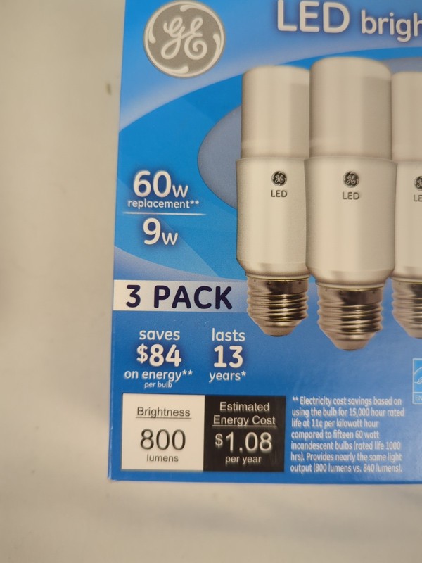GE LED bright stik 6 pack Daylight 9W / 60W Replacement non-dimmable 800 Lumens gallery