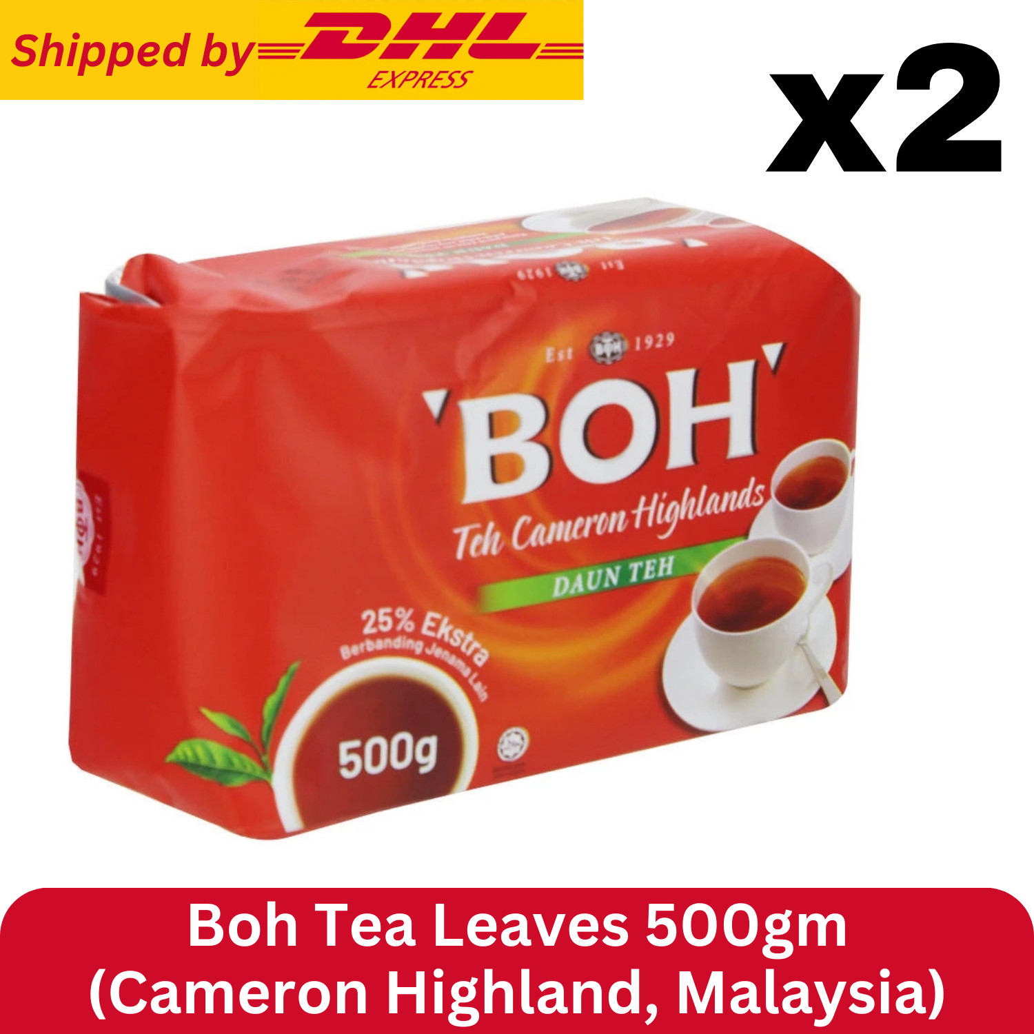 BOH TEA LEAVES MALAYSIA AUTHENTIC TASTE CAMERON HIGHLAND 500gm x2 DHL EXPRESS gallery