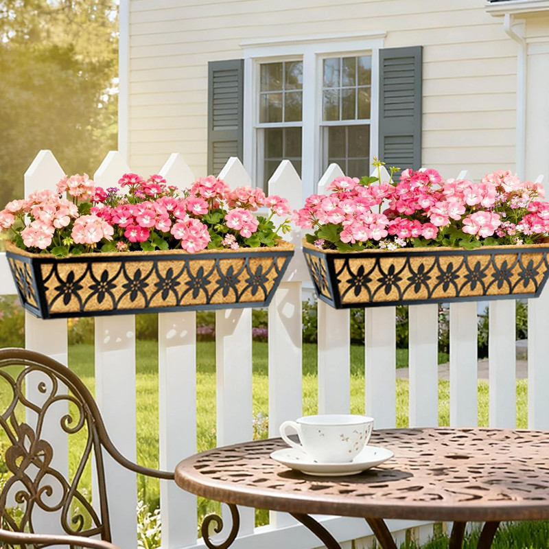30 Inch Window Boxes Planters Railing Planter Box - 2 Pack Deck Railing Planter gallery