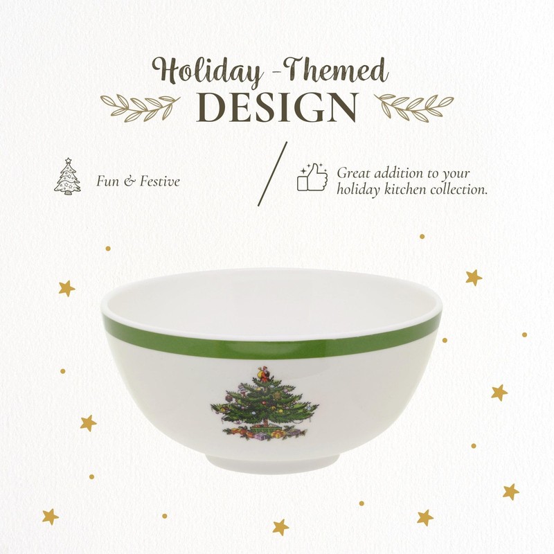 Spode christmas tree 6-inch melamine bowls - set of 4 festive for soup, dessert gallery