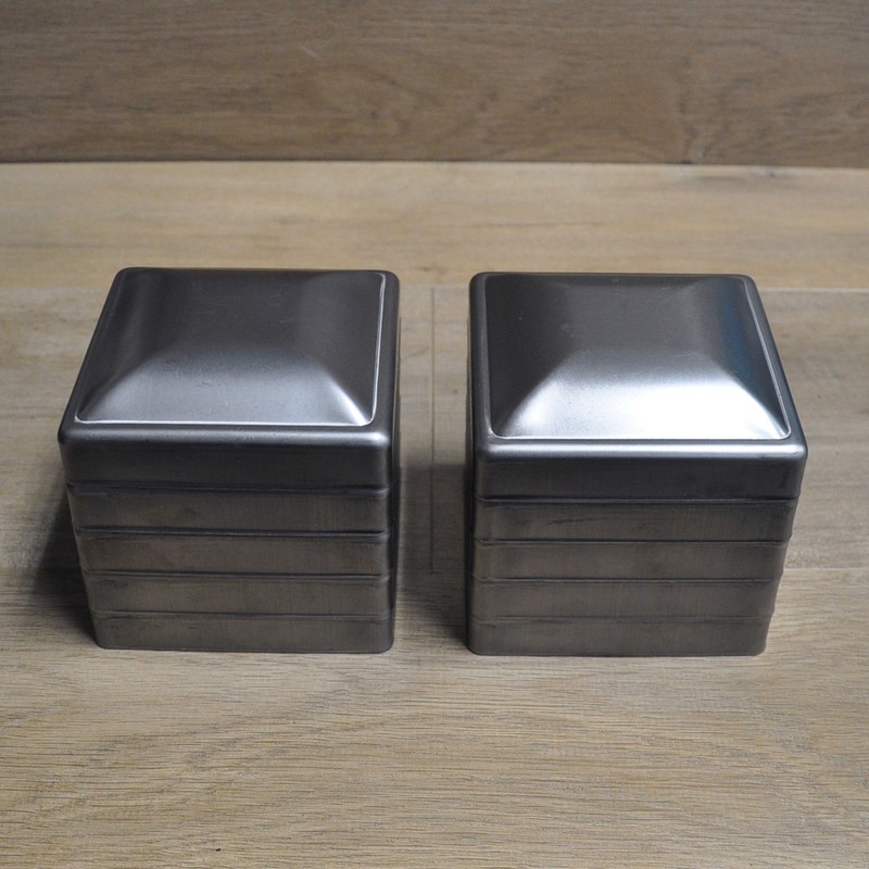 4" Post Cap Pressed Dome Steel Metal Square for Gate Fences | 10 Pack gallery