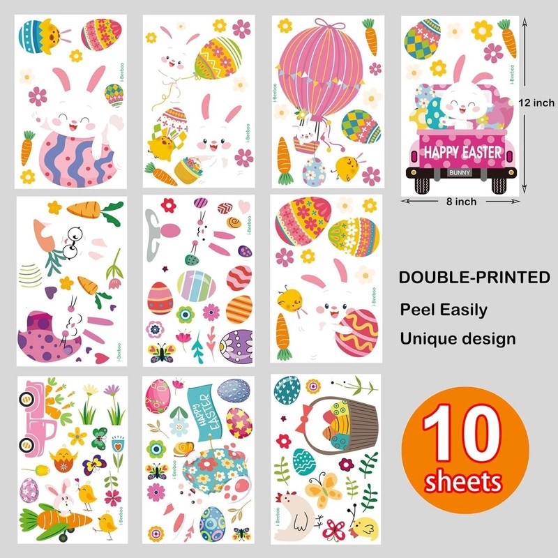 Celebrate Easter with 10 Stylish Window Clings - Perfect Decoration for All Ages gallery