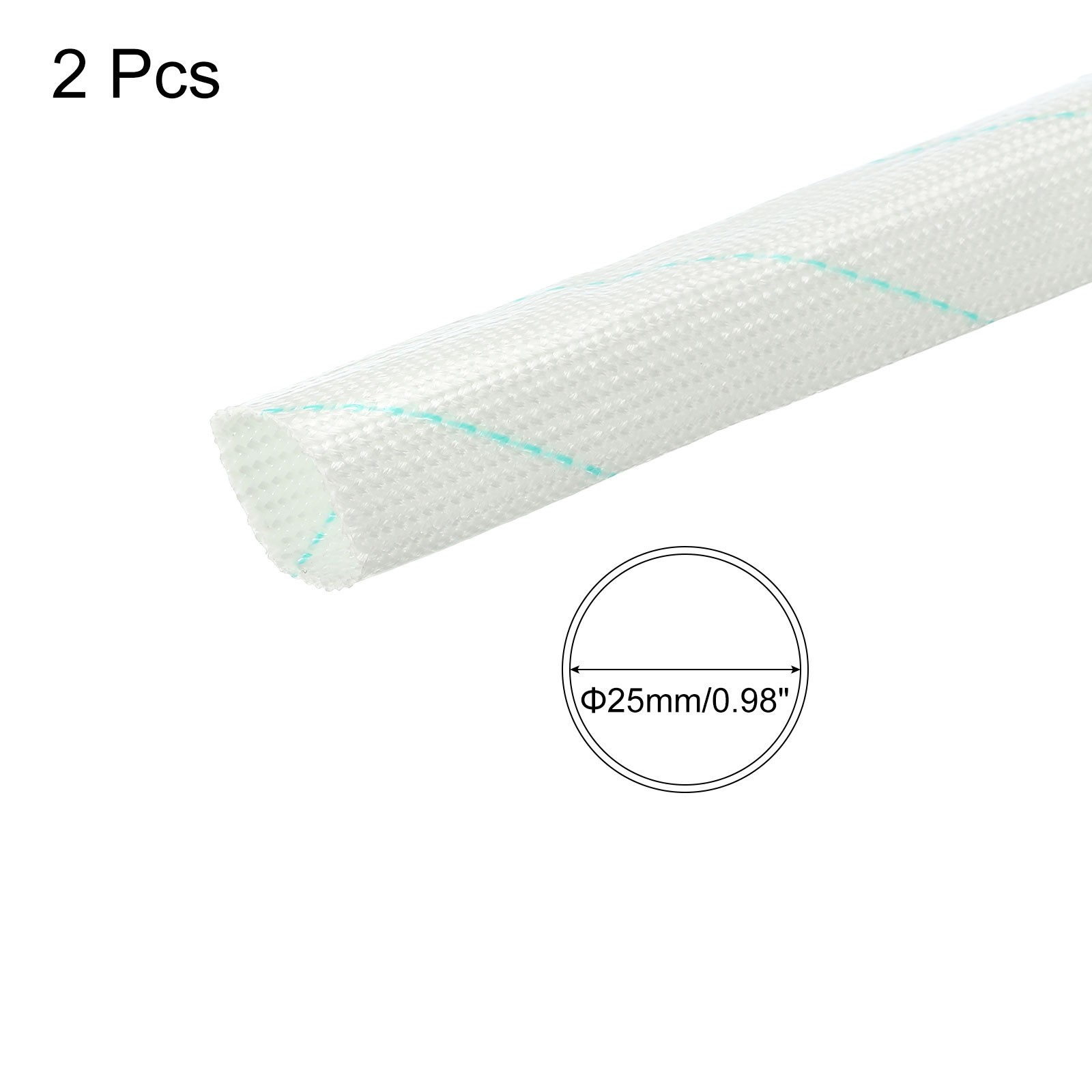 Fiberglass Tube Insulation Sleeve, 25mm/0.98" IDx1m/3.28ft, 2pcs gallery