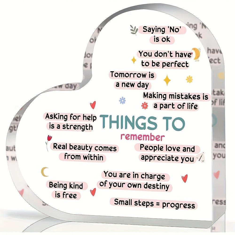 Positive Quote Mental Health Decoration Psychotherapy Heart Acrylic Plaque Sign gallery