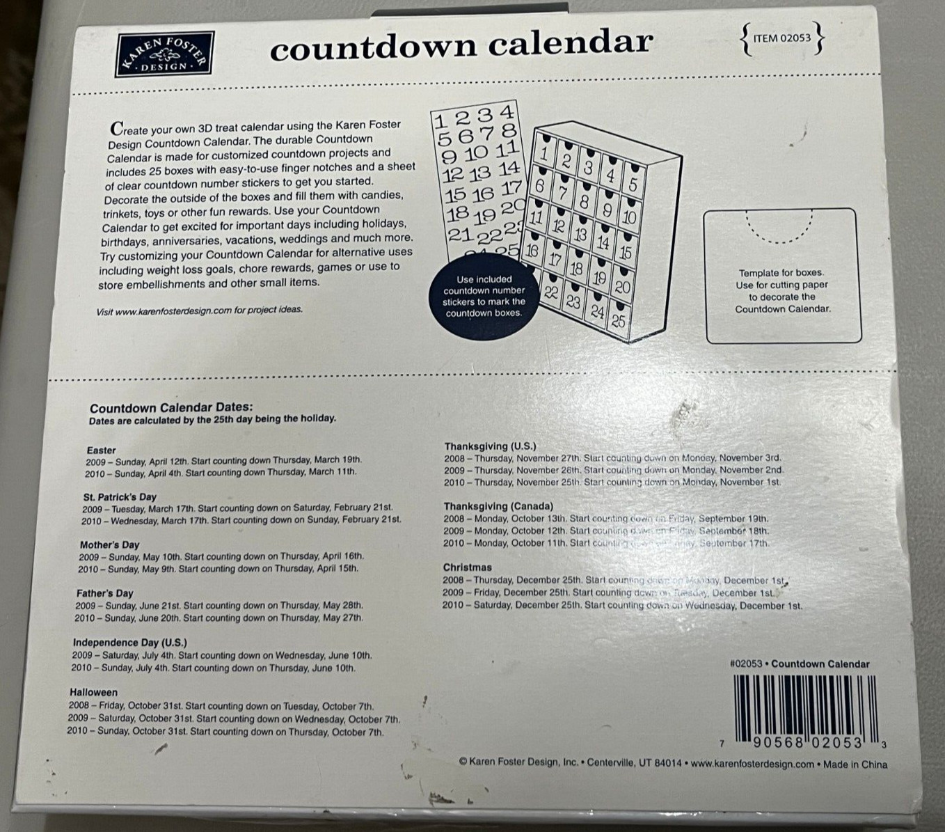 Countdown Calendar 8"x8.5" 25 Box Mini Drawer With Finger Notches gallery