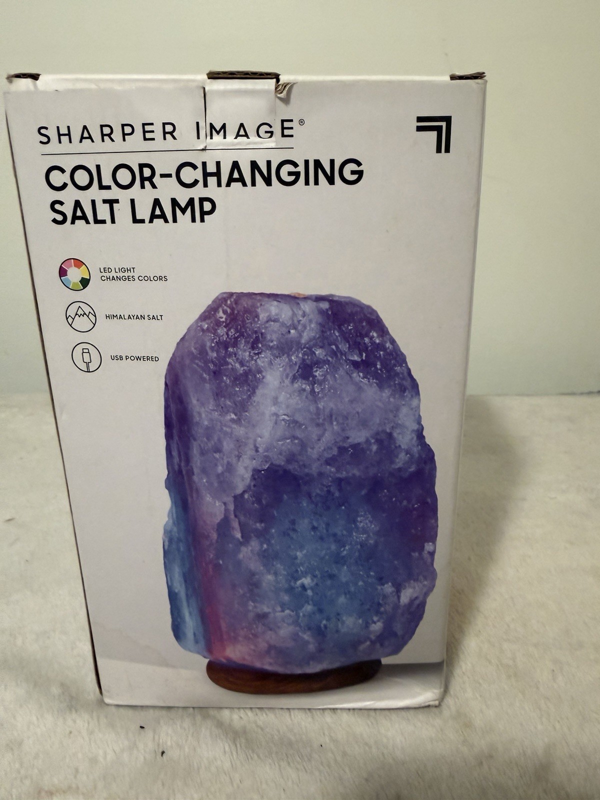 Color Changing Salt Lamp Sharper Image LED Light New In Box gallery