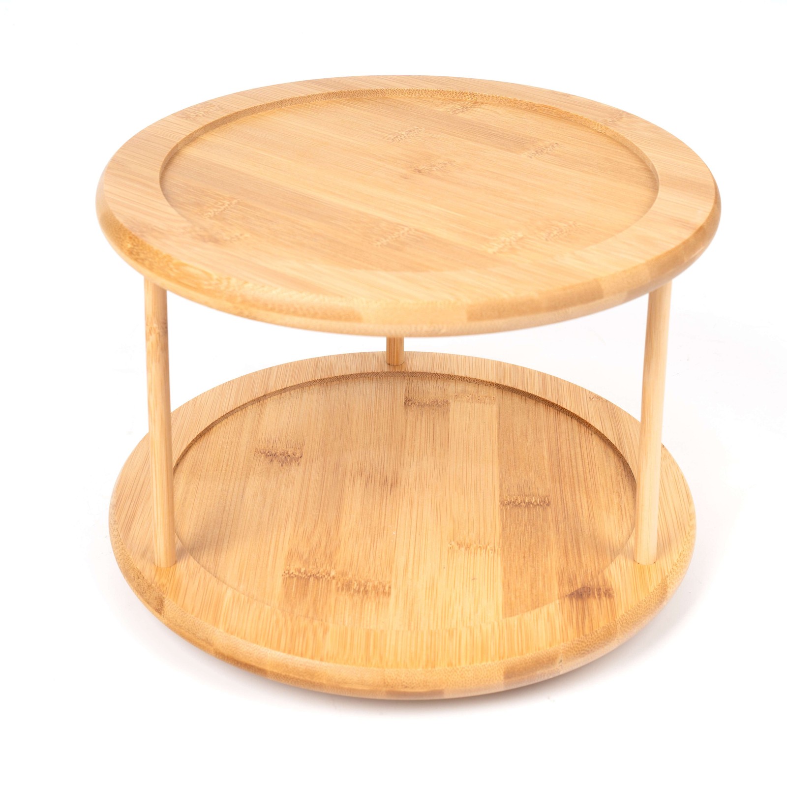 Kitchen Organizer Bamboo Turntable 2-Tier Spice Rack, 10.04 DIA x 6.89 in gallery