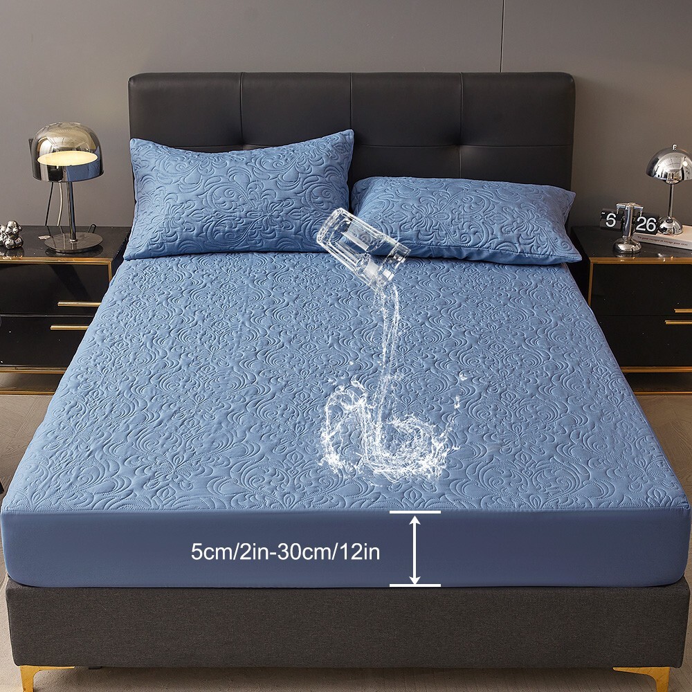 Polychrome Quilting Waterproof Dustproof Mattress Case Soft Comfort Solid Color gallery