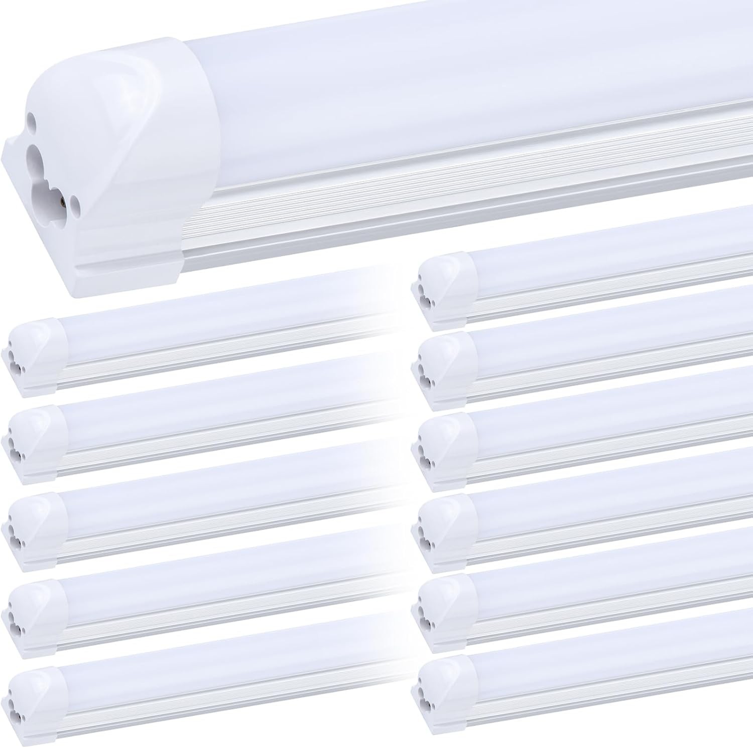 40W 4FT Integrated LED Shop Light Fixture T8 6500K Frosted Cover LED Tube Light gallery