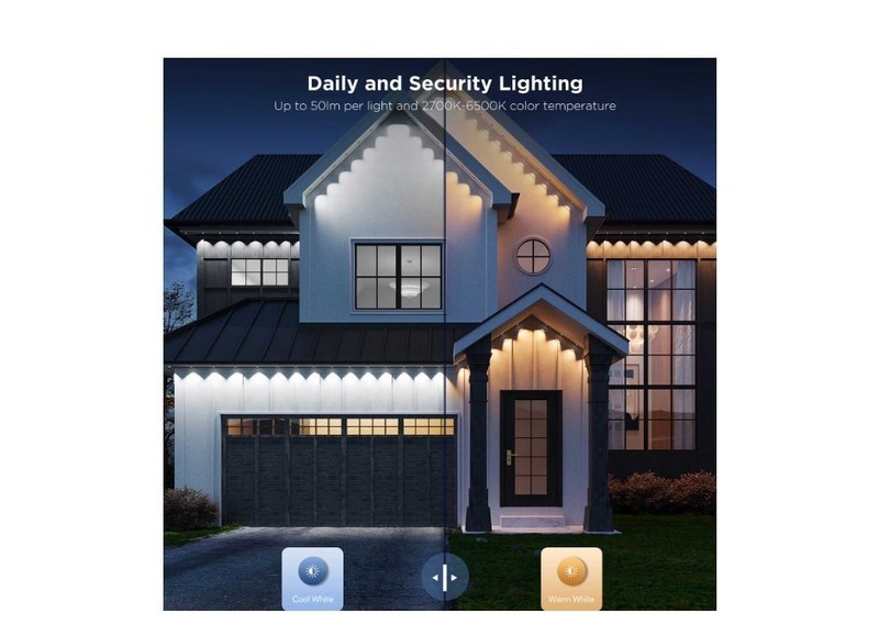 Govee H806A Pro 100-ft Cuttable LED Permanent Outdoor Christmas Lights - Black gallery